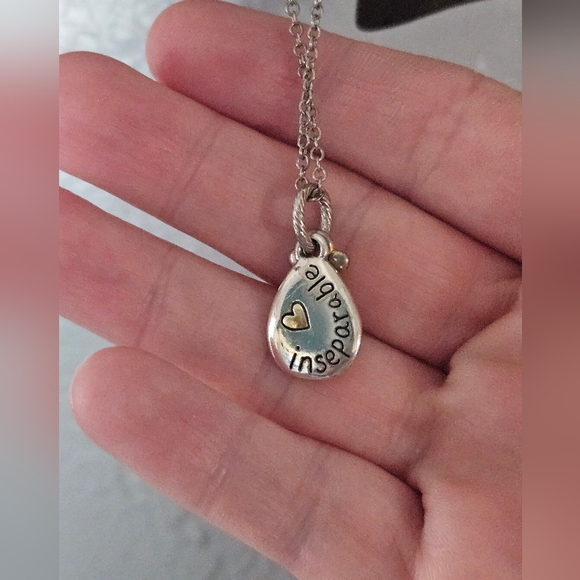 Brighton Sisters Inseparable Reversible Two Tone Small Pendant Necklace - Picture 2 of 7